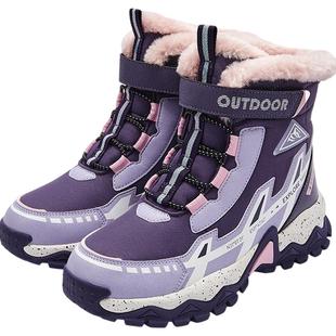 巴拉巴拉女童棉靴中大童宝宝户外加绒靴子秋冬款童鞋儿童运动鞋子