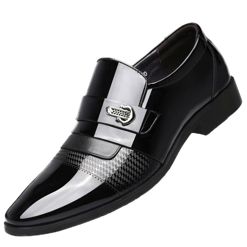 老人头正品男皮鞋真皮商务正装亮面透气休闲英伦内增高6cm男鞋子