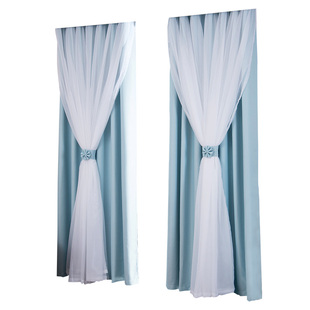 窗帘布新款遮光公主风网红客厅卧室飘窗ins现代简约韩式蕾丝窗帘