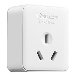 公牛明装面板插座扁孔二三孔三脚单相2三极墙壁10A插头16A安无线