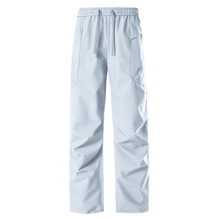 骆驼骑师休闲运动女户外冲锋裤2026新款长裤春秋女士裤子宽松直筒