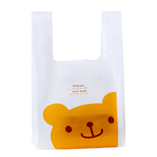 食品塑料手提包装袋 快餐打包马夹袋 小熊奶茶背心胶袋子批发包邮