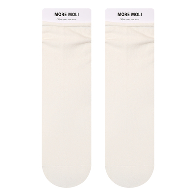 moremoli卷边中筒袜纯棉堆堆长袜