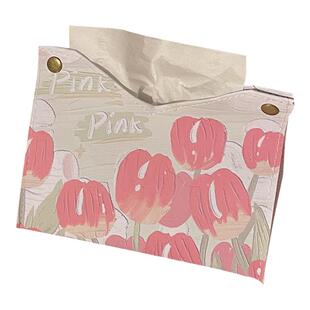 简约现代ins家用纸巾盒客厅抽纸盒多功能收纳餐巾纸郁金香纸抽盒