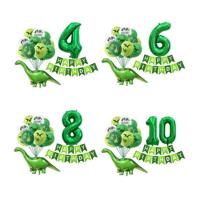 森系动物恐龙气球数字套装生日丛林主题派对装饰乳胶气球森林派对