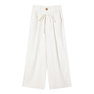 亚麻棉麻宽松阔腿裤女