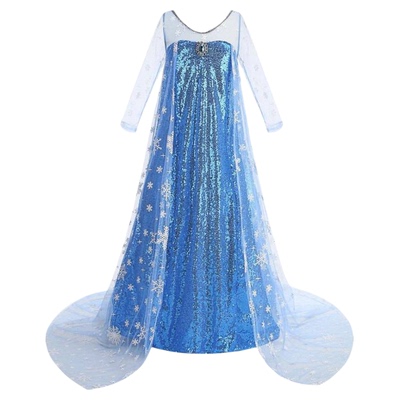 冰雪奇缘衣服elsa艾沙礼服拖尾