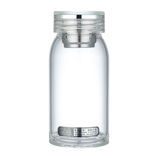 诺岩玻璃杯带盖便携简约时尚透明单层高硼硅玻璃水杯大容量茶杯