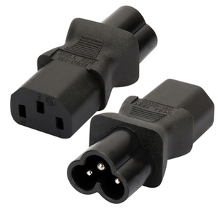 认证工业IEC320-C13转C6转换插头梅花米老鼠三圆公转品字三竖母孔