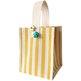 外出手提袋网红女夏简约防水上班族饭盒手拎时尚礼品袋小号帆布包