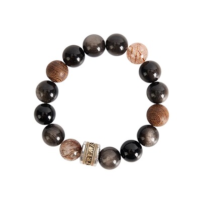 大英博物馆黑曜石男士手串