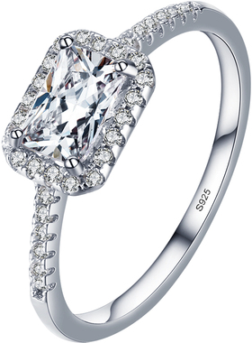 女纯银银戒指欧美风ins百搭闪钻