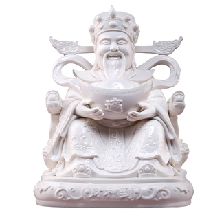 戴玉堂陶瓷坐龙椅财神像店铺开业送礼家用招财进宝财神爷客厅摆件