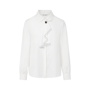 朗姿集团LIME彼得潘领衬衫宽松仿真丝温柔法式气质减龄25冬季新款