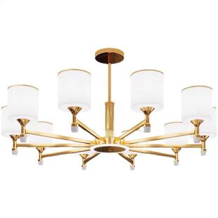 现代简约中式客厅吊灯金色2026新款超亮北欧轻奢灯具全屋大厅主灯