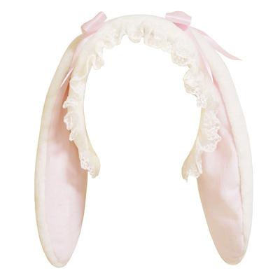 原创兔熊蕾丝边毛绒绒垂耳发箍