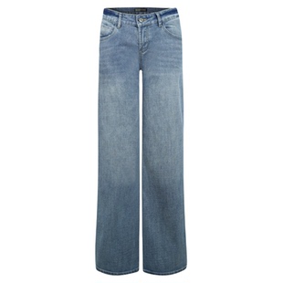 Veryrareme竹节纤维低腰直筒牛仔裤