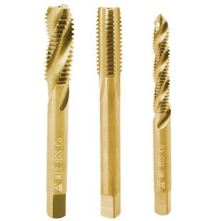 泰利高档机用丝锥螺旋丝攻直槽先端镀钛含钴不锈钢专用攻丝M2-M12