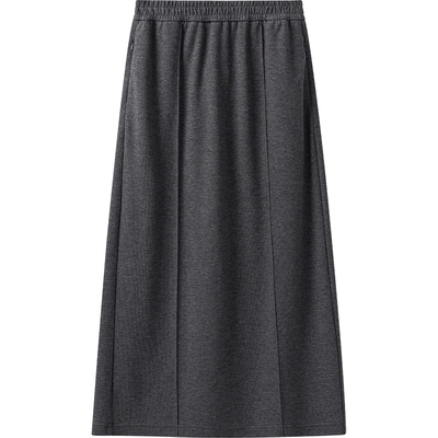 播灰色倪妮同款直筒半身裙女25春秋新款慵懒风淡人裙子BDS1BD1103