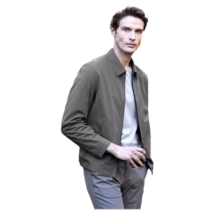 GORNIA/格罗尼雅男士夹克春季休闲简约时尚商务修身翻领外套男