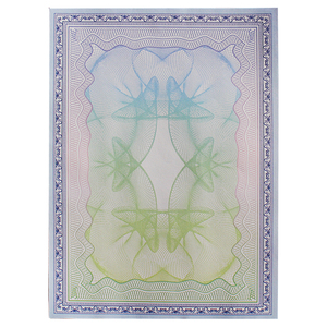 150g空白无字蓝色底纹A4纸证书内芯可普通打印机打印定做定制