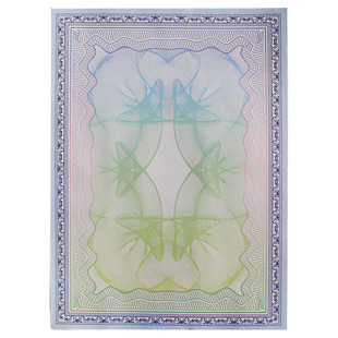 150g空白无字蓝色底纹A4纸证书内芯可普通打印机打印定做定制