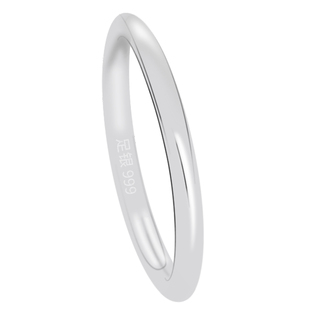 中食指关节999足银戒指女纯银情侣对戒男素圈光面简约闭口尾戒子