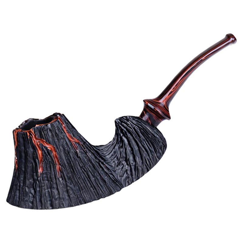 进口石楠木 宽背变色火山烟斗 岩浆可变色坎嘴个性手工烟斗送礼盒