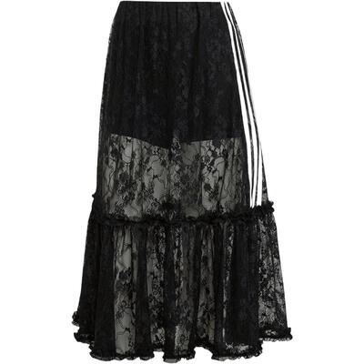 滔搏adidas阿迪达斯三叶草女经典运动镂空蕾丝半身裙含内衬KD2289