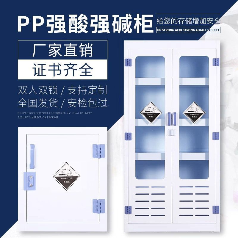 PP酸碱柜学校实验室药品柜双门柜化学柜耐腐蚀安全柜厂家