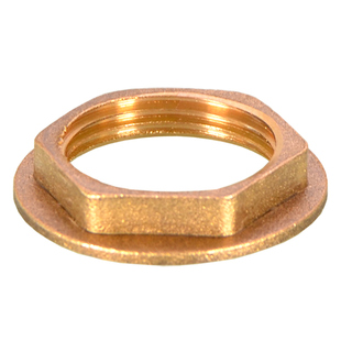 黄铜六角并帽并圈4分6分1寸固定螺母水箱鱼缸接头内锁紧紧固配件