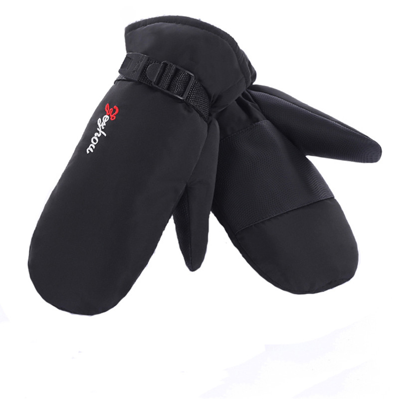男女冬加厚防滑触屏羽绒手套骑车防风保暖情侣挂脖可爱棉连指焖子