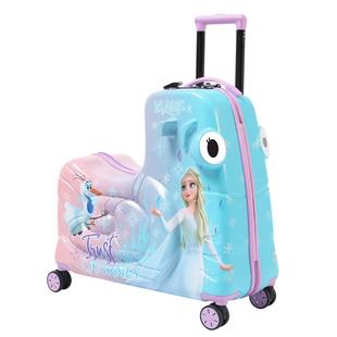 迪士尼正品儿童行李箱爱莎公主骑行拉杆箱可坐可骑冰雪奇缘旅行箱
