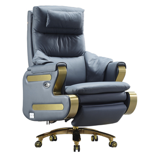 电动可躺老板椅真皮豪华大班椅家用舒适座椅轻奢牛皮总裁椅办公椅