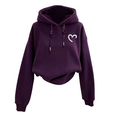 紫色连帽卫衣女加绒2025新款