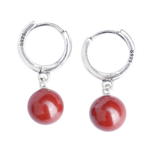 缘之固官方旗舰正品朱砂纯银耳环女本命年民族风耳饰s925耳坠红色