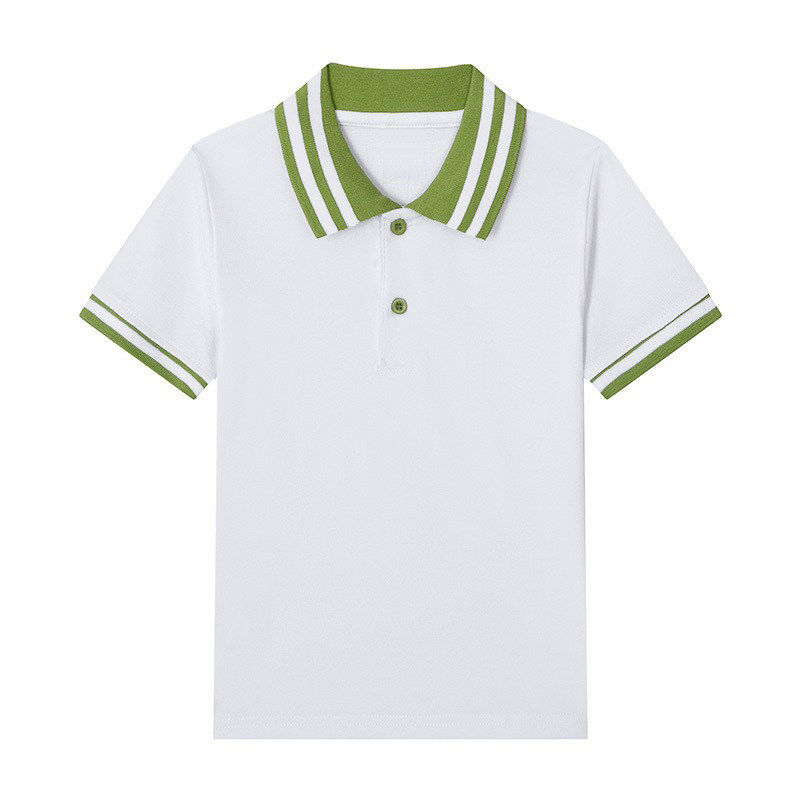 小学生校服短袖T恤儿童夏季班服上衣白色体恤Polo衫中学生高中生