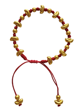 nicedream沙金元宝新年红绳手链