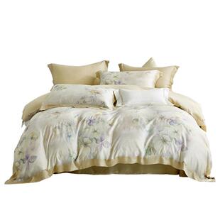 水星家纺100支天丝™贡缎套件莱赛尔轻奢四件套夏季印花高端床品