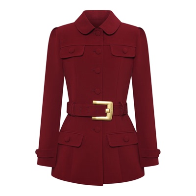 Maison Wester25秋季 金色卡扣西装外套优雅绛紫纯色简约短裤