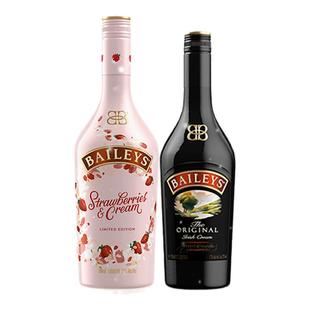 【官方正品】百利甜酒baileys原味500ml+草莓味700ml双支力娇酒