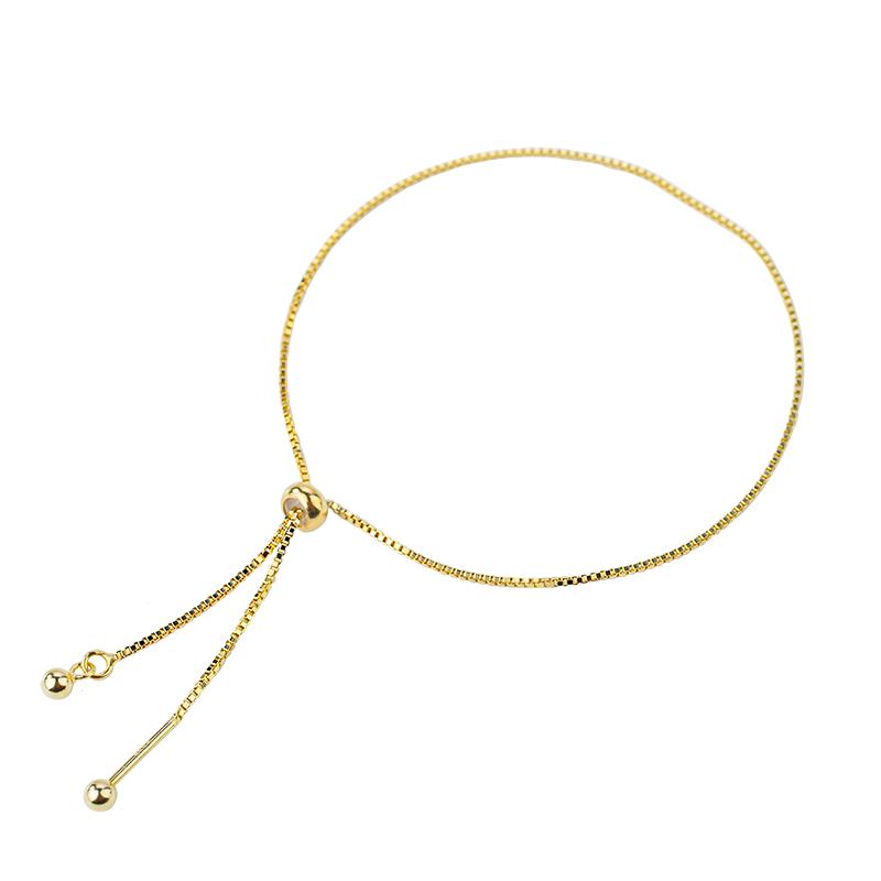 S925纯银穿珠手链路路通带针可调节伸缩手串珍珠DIY银饰材料配件