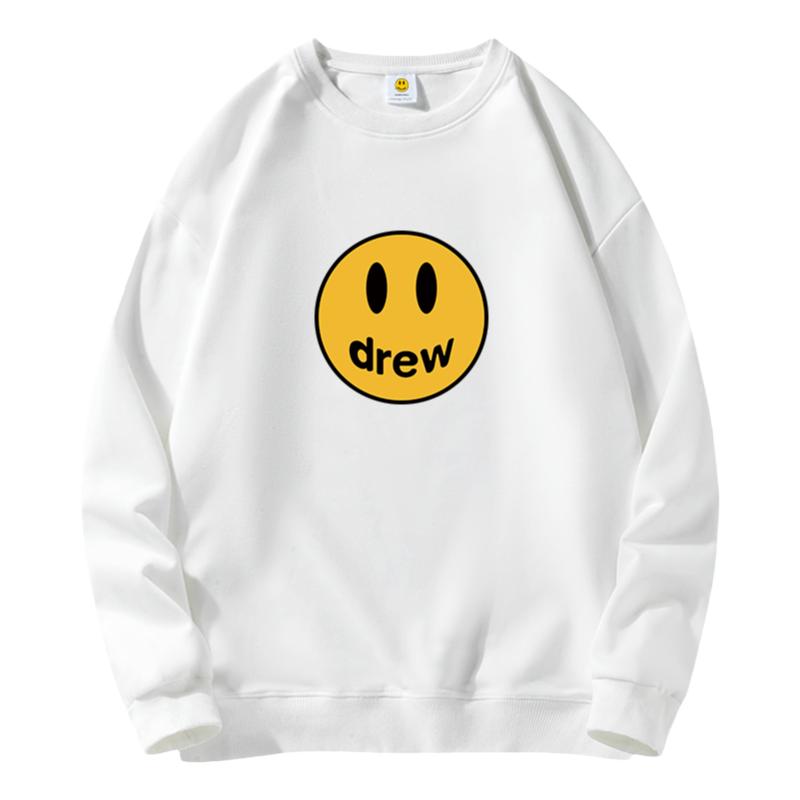 Drew秋冬新款美式休闲潮牌男女圆领卫衣经典笑脸情侣上衣宽松