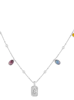 【明星同款】ChillTalent秘密花园彩石项链度假清新甜美简约时尚