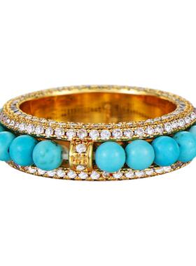 中古天然绿松石戒指女