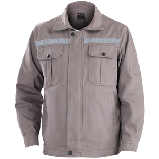 纯棉电焊工作服套装男女劳保服工地焊工反光条款工装春秋上衣外套