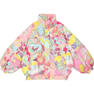 妖精的口袋原创满印短款羽绒服女2026年冬季新款设计感保暖厚外套