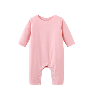 婴儿德绒连体衣保暖哈衣宝宝长袖睡衣新生儿秋冬男女弹力套头爬服