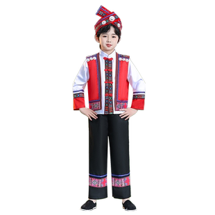 三月三壮族服装儿童广西少数民族服饰哈尼族瑶族演出服装苗族男童