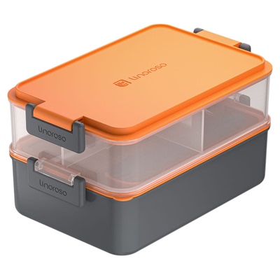 Linoroso保鲜盒饭盒双层可微波炉